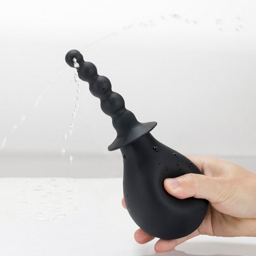 Unisex Silicone Beaded Enema Douche Bulb Anal Cleaner, Soft, Comfortable