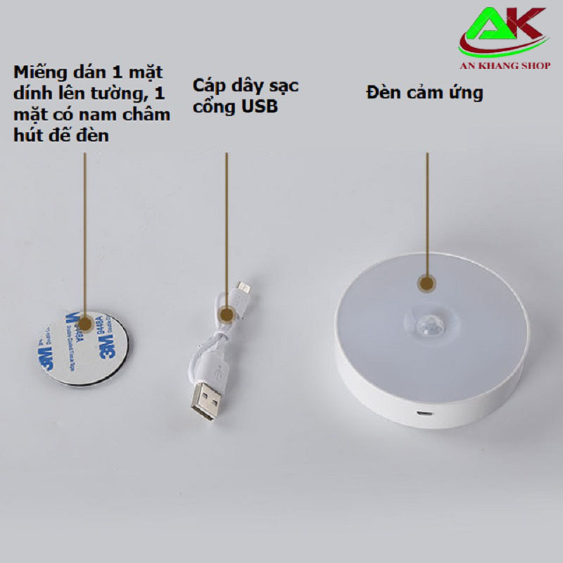 Đèn ngủ cảm biến AK234809641 chuyển động không dây bằng nhựa ABS hai màu