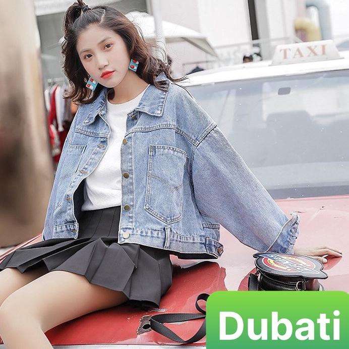 ÁO KHOÁC CHẤT VẢI BÒ JEAN NỮ PHỐI TÚI 3 NÚT SAU SÁNH ĐIỆU- DUBATI FASHION