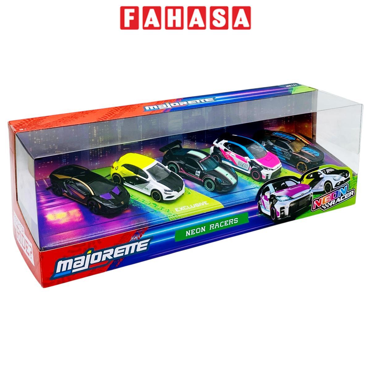 Bộ 5 Đồ Chơi Mô Hình Xe 5 Pieces Giftpack - Majorette 8502005000 - Neon Racers
