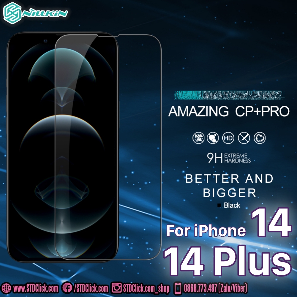 KÍNH CƯỜNG LỰC DÀNH CHO ĐIỆN THOẠI IPHONE 14 PLUS - 14 NILLKIN CP+PRO 2.5D 0.33MM