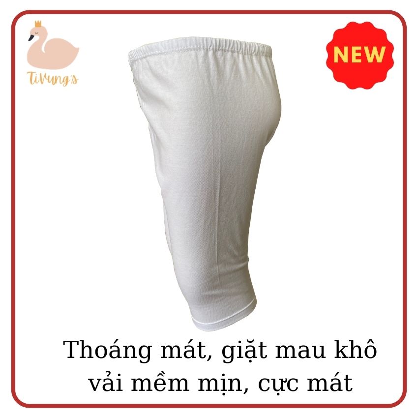 Quần áo trẻ em sơ sinh - quần dài màu trắng, thun 100% Cotton mềm mịn, thoáng mát - Shop TiVung chuyên quần áo trẻ em
