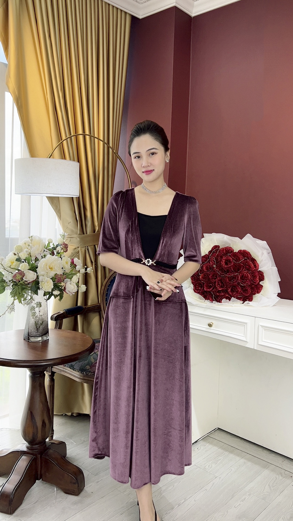 Đầm Trung Niên [ Linh Trà ] (TM 839) Trẻ Trung Thiết Kế Trang Nhã Thanh Lịch Bigsize Đi Làm Đi Tiệc Cho Bà Cho Mẹ U50