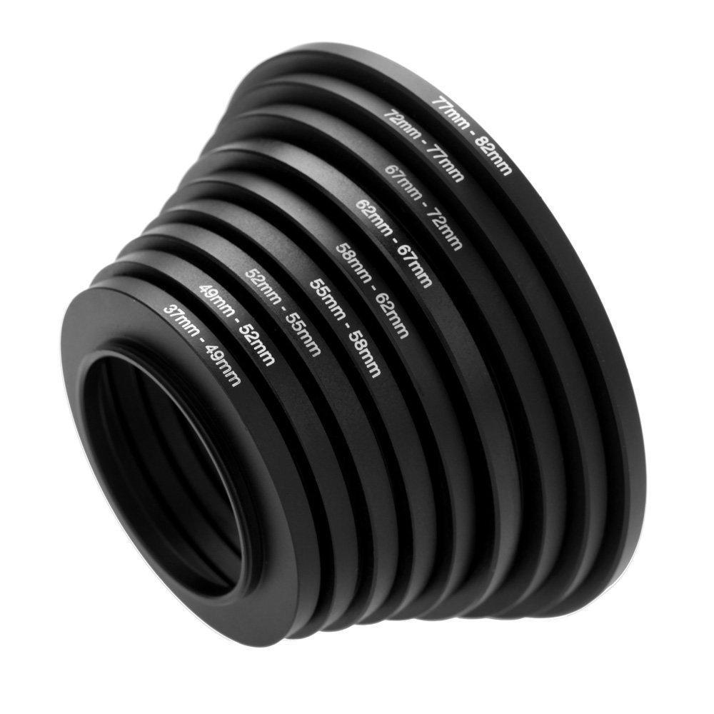 37 49 52 55 58 62 67 72 77 82mm 18pcs Metal Step Up Rings Len Adapter Filter