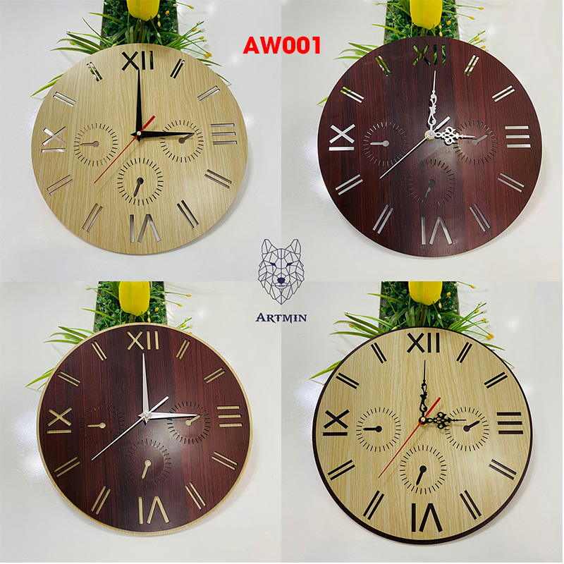 AW001 - Đồng Hồ Gỗ Treo Tường – Décor Trang Trí