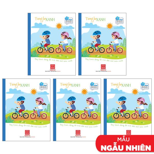 Combo 5 Vở Class Tương Lai Xanh - 4 Ô Ly 96 Trang 100gsm - Hồng Hà 0304 (Mẫu Màu Giao Ngẫu Nhiên)