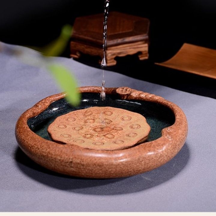 Khay thuyền trà gốm sứ cao cấp đựng ấm chén sang trọng