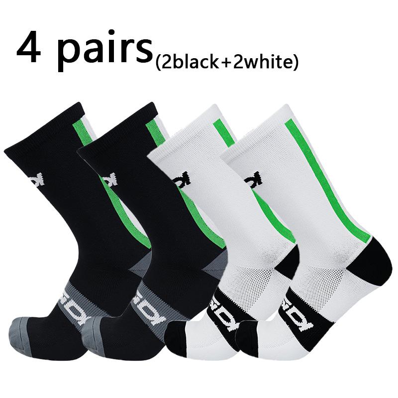 4 paresHigh Chất Lượng Cao Chuyên Nghiệp Đi Xe Đạp Tất MTB Nam Nữ Xe Đạp Tất Đường Thoáng Khí Tất Xe Đạp Thể Thao Ngoài Trời Tất Color: mxi1