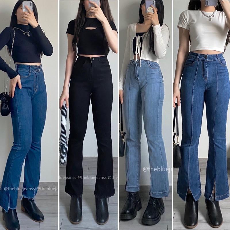 QUẦN JEANS ỐNG LOE VẢI CO GIÃN