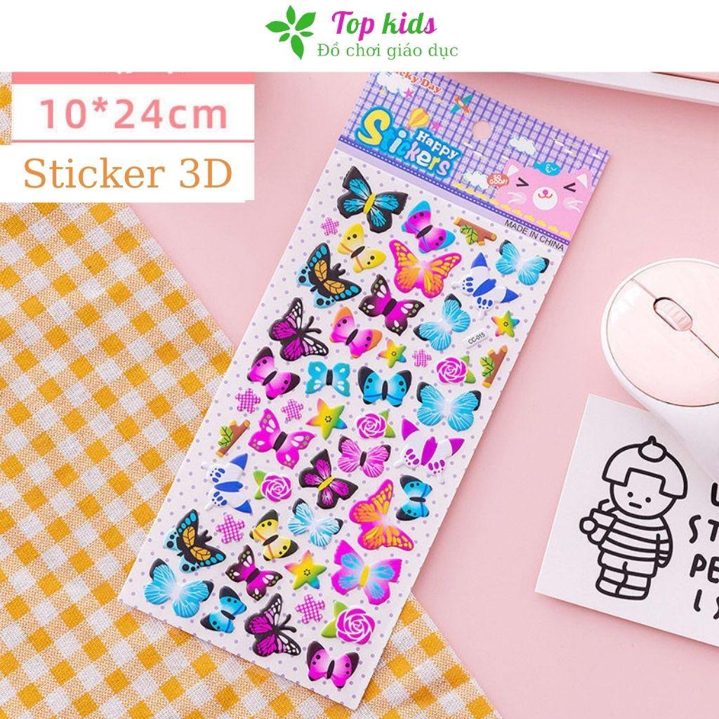 Sticker cute hình dán dễ thương nổi 3D kích thước 24 x10cm nhiều mẫu đa dạng cho bé trai bé gái - TOPKIDS