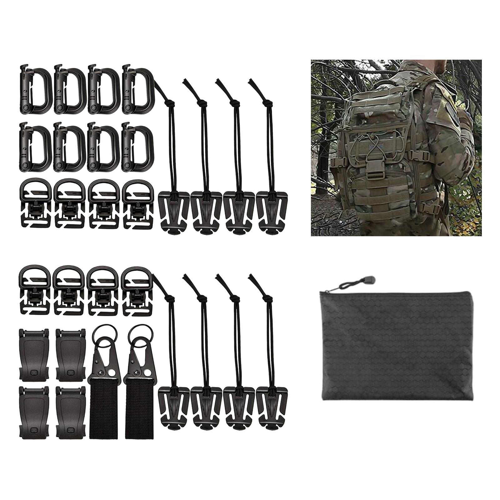 Molle Accessories Kit of 30 Attachments Web Dominator Elastic Strings for Traveling Trekking