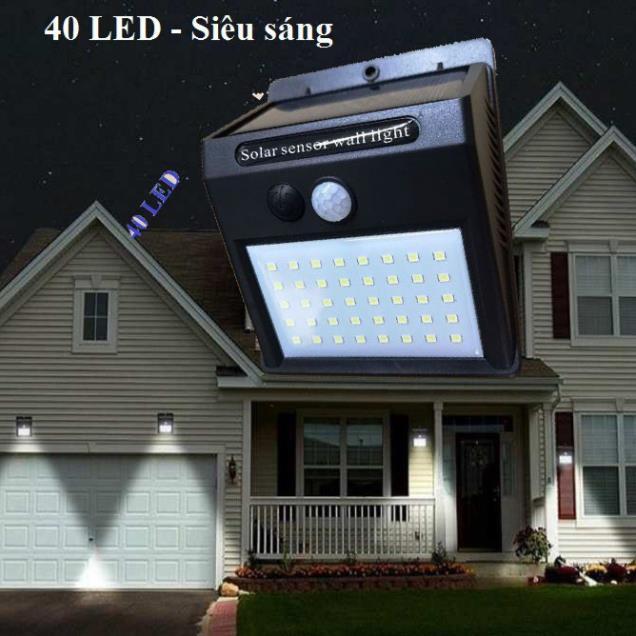 Đèn cảm biến hồng ngoại năng lượng mặt trời 40 LED