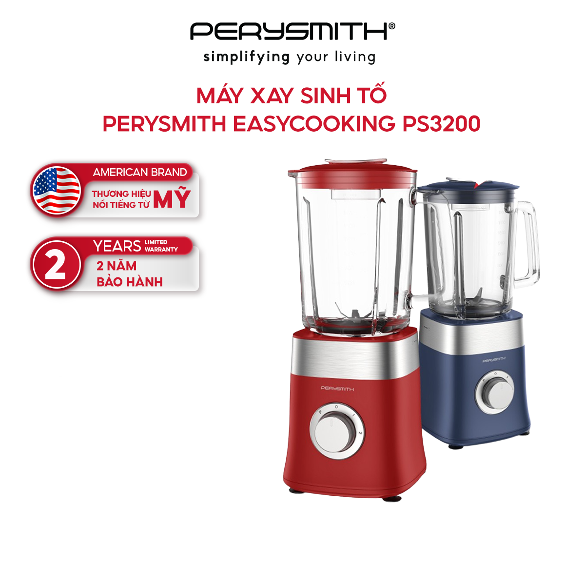 Máy xay sinh tố PerySmith tốc độ cao PS3200 - Hàng Chính Hãng