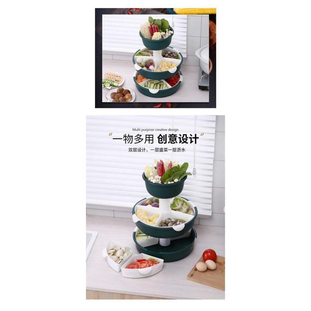 Kệ đựng rau,củ đa năng 3 tầng xoay 360 độ