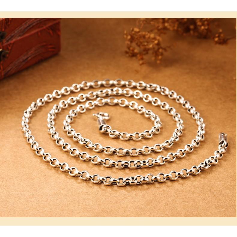 Dây chuyền bạc nam thiết kế kiểu dây trọng lượng có nhiều lựa chọn chất liệu bạc ta
