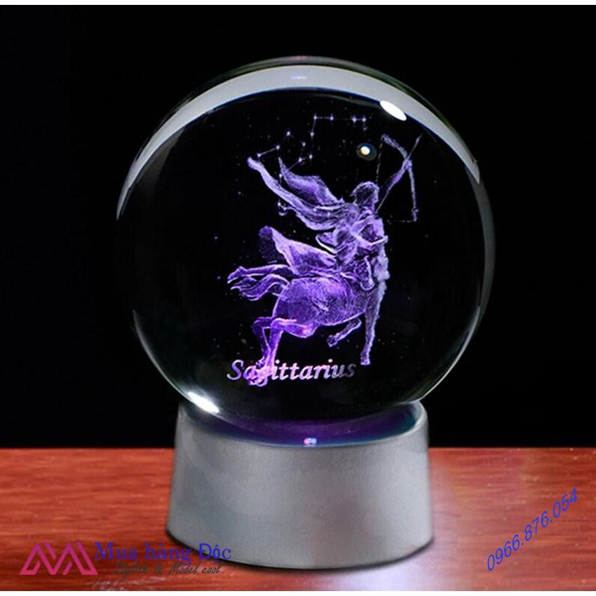 Quà Tặng Sinh Nhật Quả Cầu Pha Lê 3D LED Cung Nhân mã Sagittarus