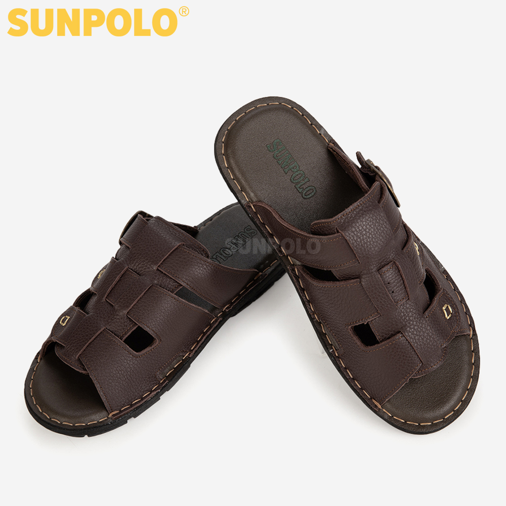 Dép Quai Ngang, Dép Nam Da Bò SUNPOLO SUA022