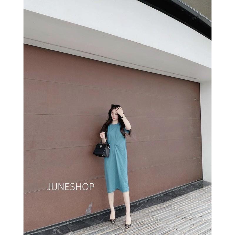 VÁY SUÔNG BUỘC DÂY EO MÀU XANH CHO NỮ