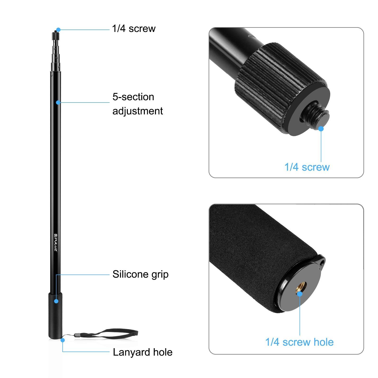 Selfie Tripod, Extension Rod for Gimbal Rustproof Accessories Compact Monopod Handheld Portable Selfie Extension for x2 x3