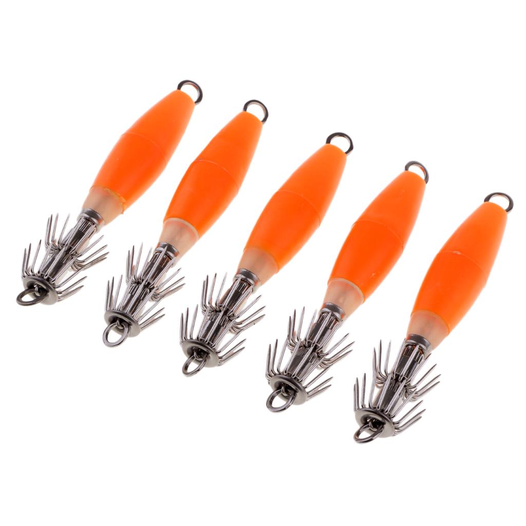 5pcs Sea Fishing Squid Octopus Hook Saltwater Fishing Lure Hard Bait