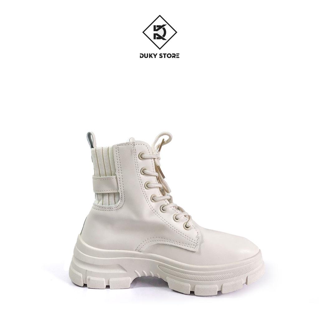 Boot ulzzang khuy viền dây chun đế cao xinh xắn hàng có sẵn - Duky Store