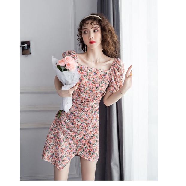 Đầm Xếp Ly Eo Tà Xéo Cổ U Điệu Đà Cực Xinh - BY1135