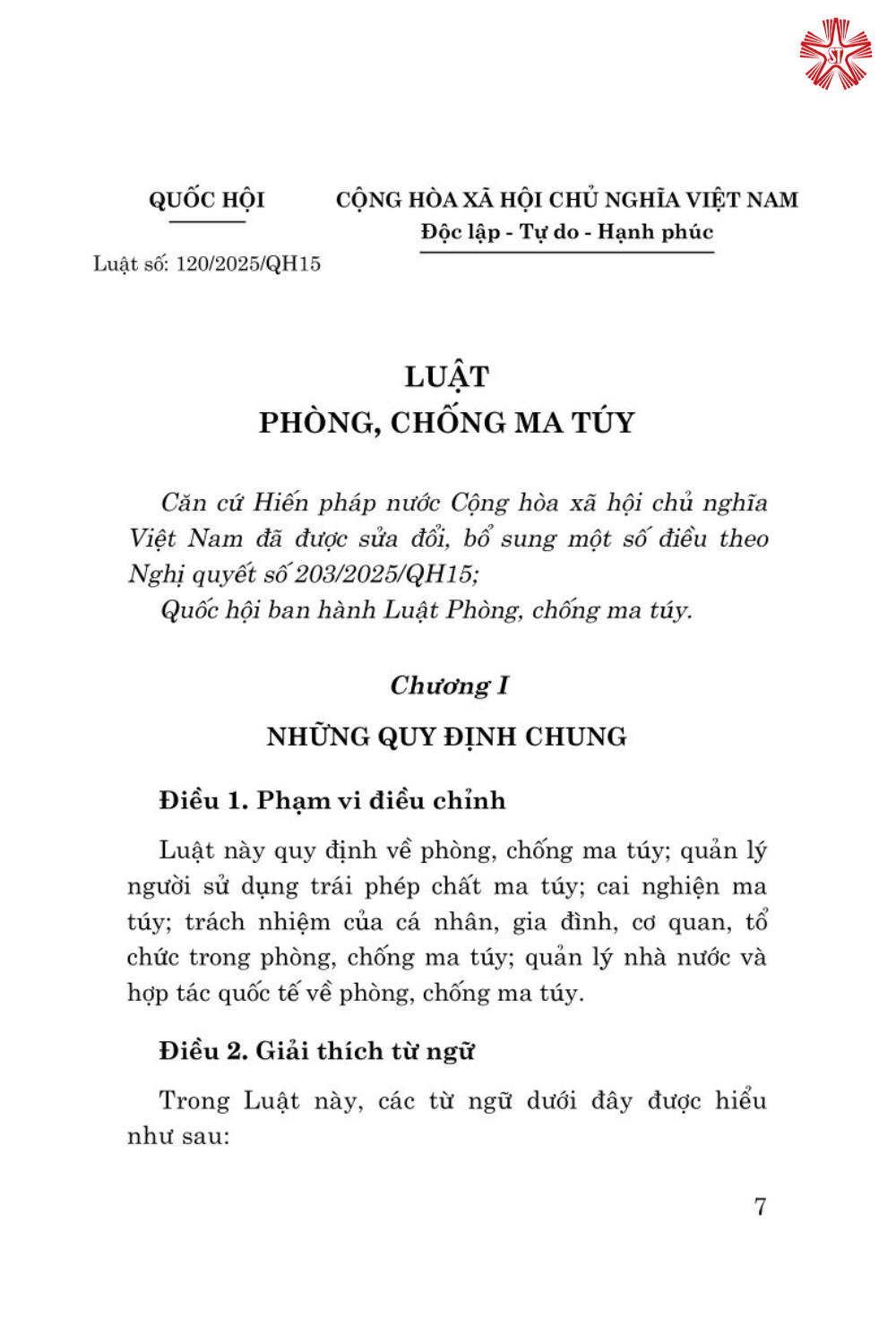 Luật Phòng, chống ma túy năm 2025