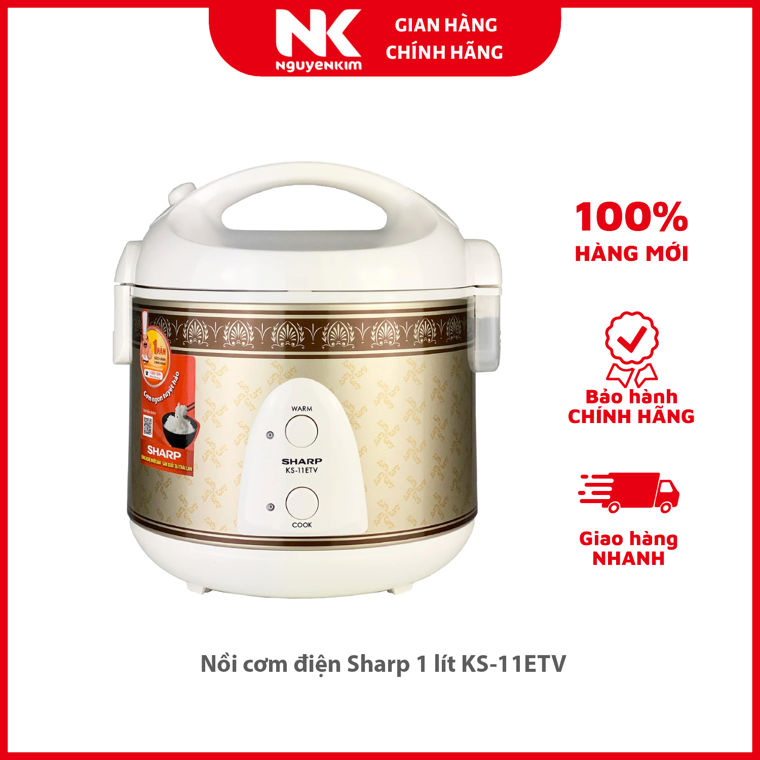 Nồi cơm điện Sharp 1 lít KS-11ETV - Hàng chính hãng