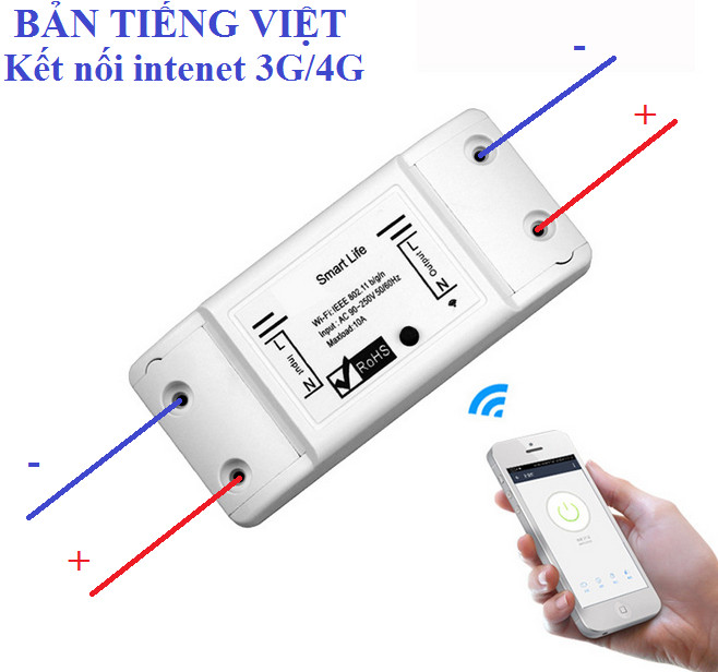 Công tắc điều khiển từ xa kết nối wifi/3G/4G Smart life phần mềm tiếng việt dễ sử dụng