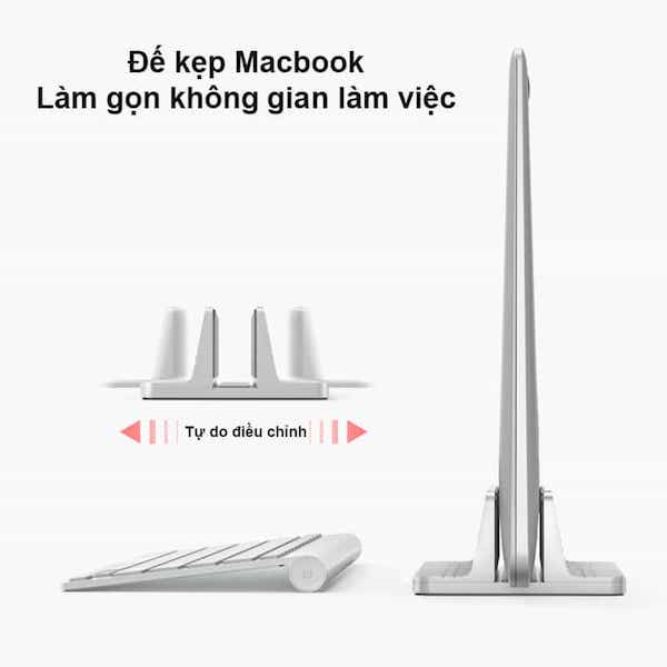 Đế kẹp, giá đỡ nhôm nguyên khối kiểu dựng đứng một khe cắm dành cho Máy tính xách tay, Laptop, Macbook, Ipad, Surface