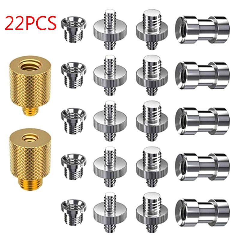 1 Bộ 1/4 "và 3/8" Chuyển Đổi Ren Ốc Vít Kim Loại Adapter Gắn cho Máy Ảnh/Chân Máy/Chân Máy/Monopod/Ballhead/Đèn Đứng/Vai Giàn Khoan