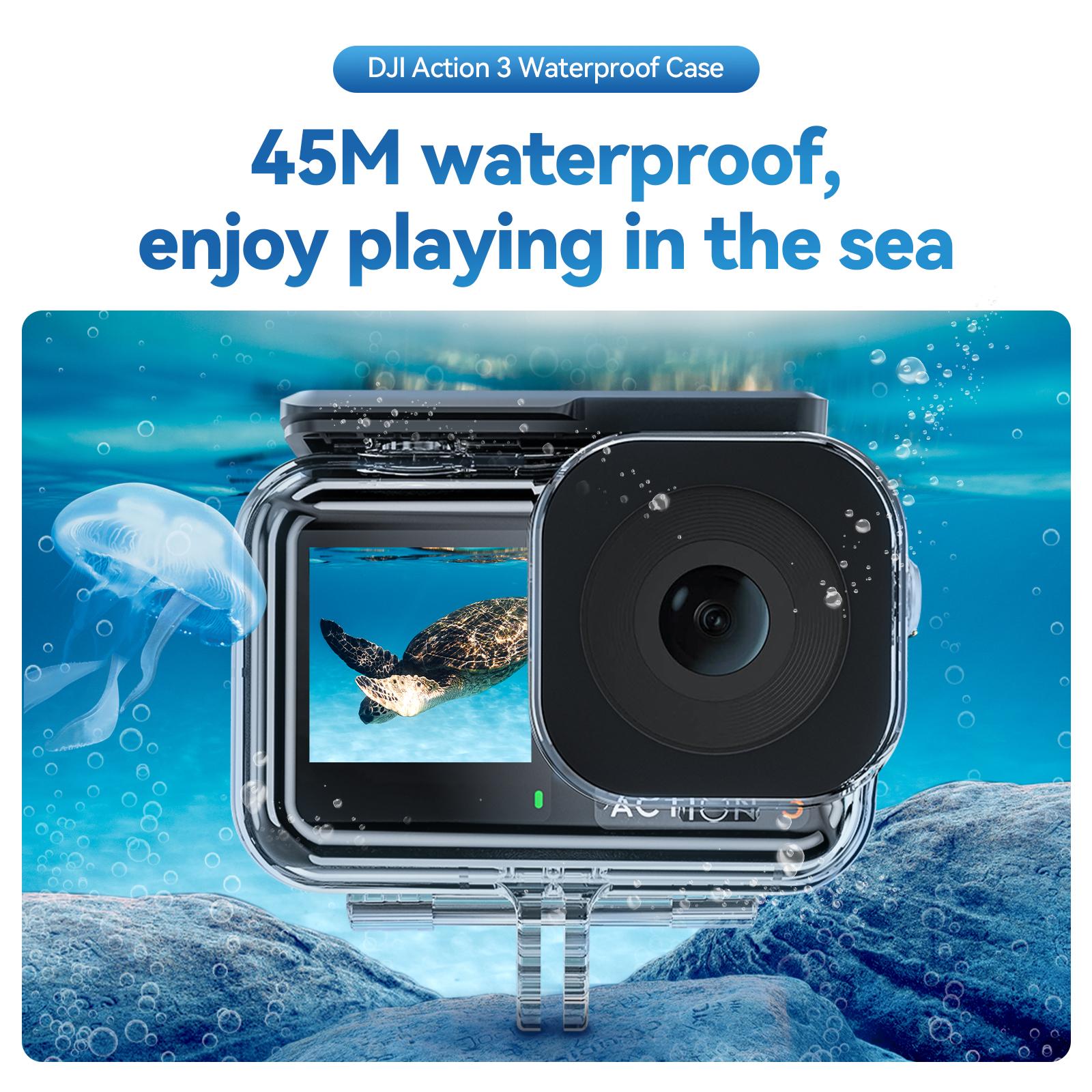 Trường hợp không thấm nước Telesin 45m cho DJI hành động 3 Nhiệt độ chìm dưới nước Trường hợp bảo vệ cường độ cao cho hành động 3