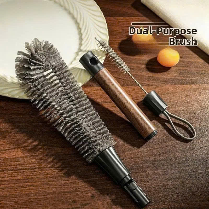 Bàn chải cọ đa năng rửa Máy Xay Sinh Tố, Bình Nước, Cốc Chén Cán dài Đầu Sợi Mềm Thiết Kế 90° Xoay 360 Tiện Lợi - Hàng chính hãng