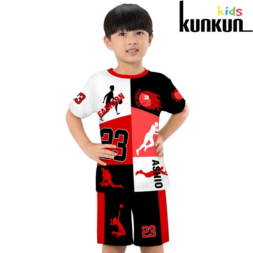 Quần áo bé trai size đại từ 10kg-65kg chất Thun lạnh KUNKUN KID TT008 - Đồ bộ bé trai thiết kế thể thao cao cấp