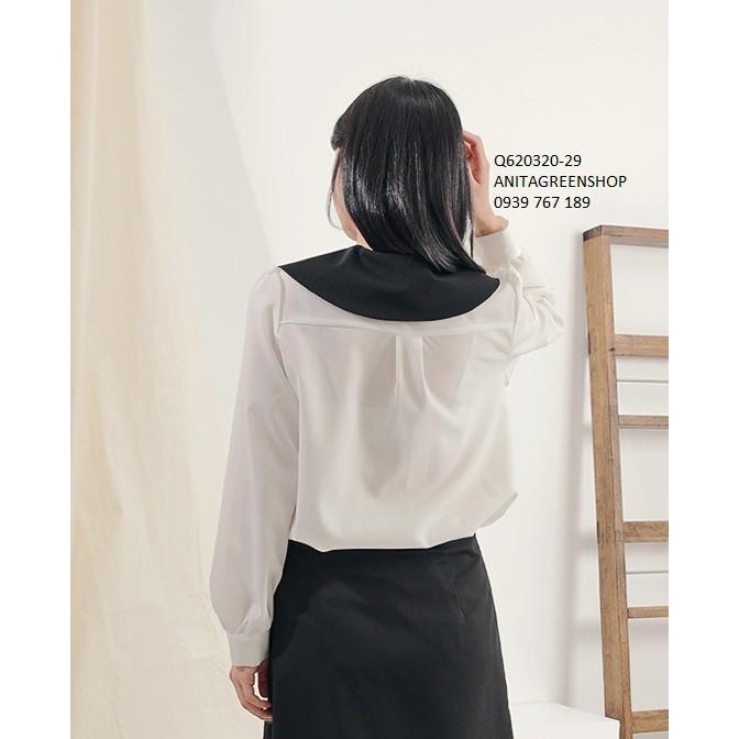 Q620320 ÁO SƠ MI NỮ PHỐI MÀU