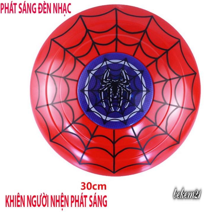 Khiên Phát Sáng Người Nhện Spiderman Có Đèn Nhạc Đội Trưởng Mỹ Cho Bé Hóa Trang Halloween