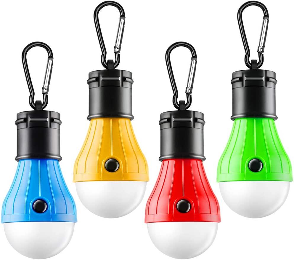 Đèn Lều Đèn LED Lều Di Động 4 Gói Kẹp Móc Đèn khẩn cấp Bão Đèn LED Cắm Trại Bóng Đèn Lều Cắm Trại Đèn Lồng Thiết Bị Cắm Trại
