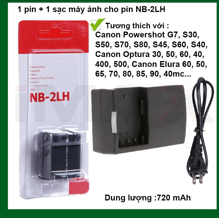 COMBO PIN SẠC THAY THẾ CHO PIN MÁY ẢNH CANON NB-2LH