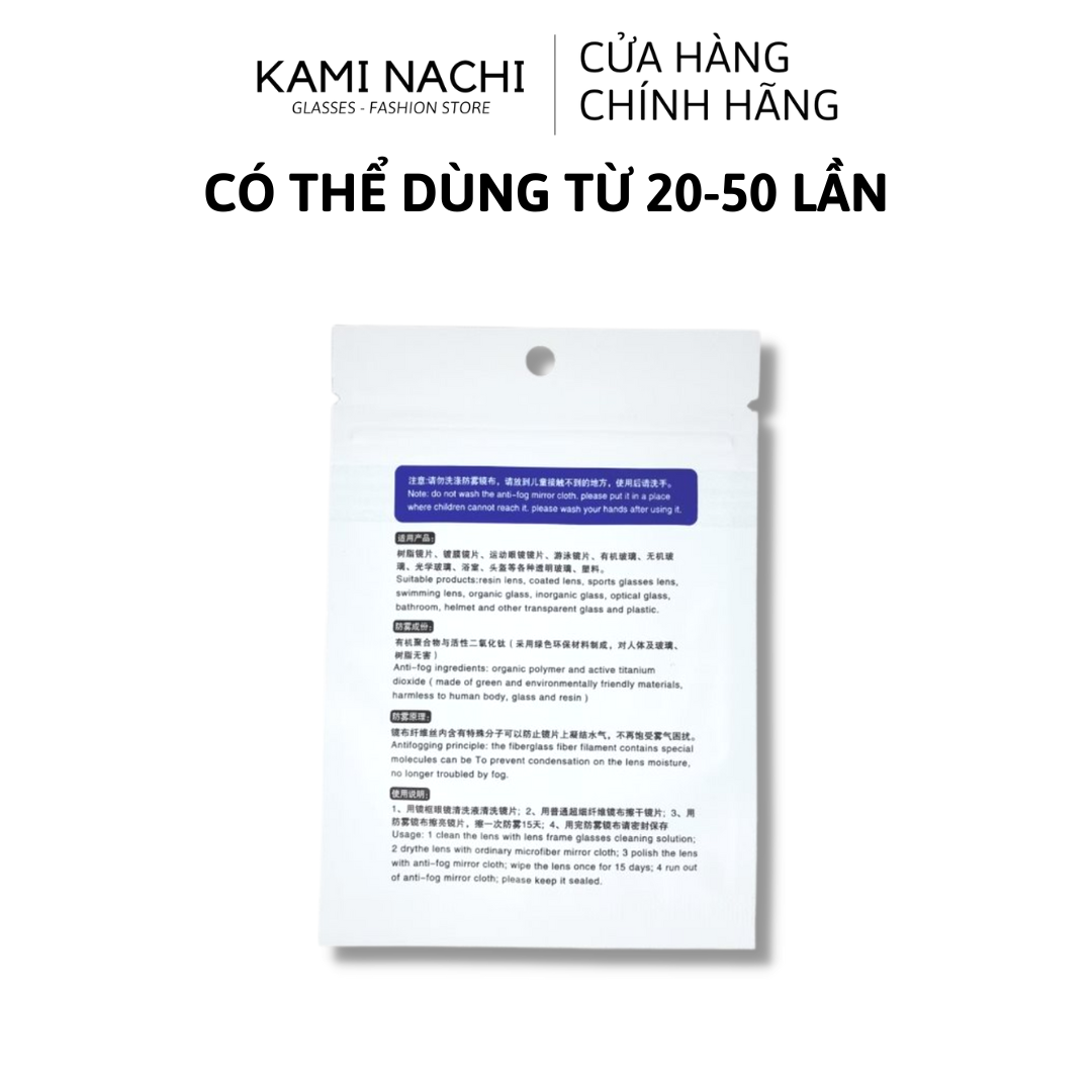 Khăn nano lau kính chính hãng loại đặc biệt KAMI NACHI - Chống bám hơi nước, chống mờ sương cho kính