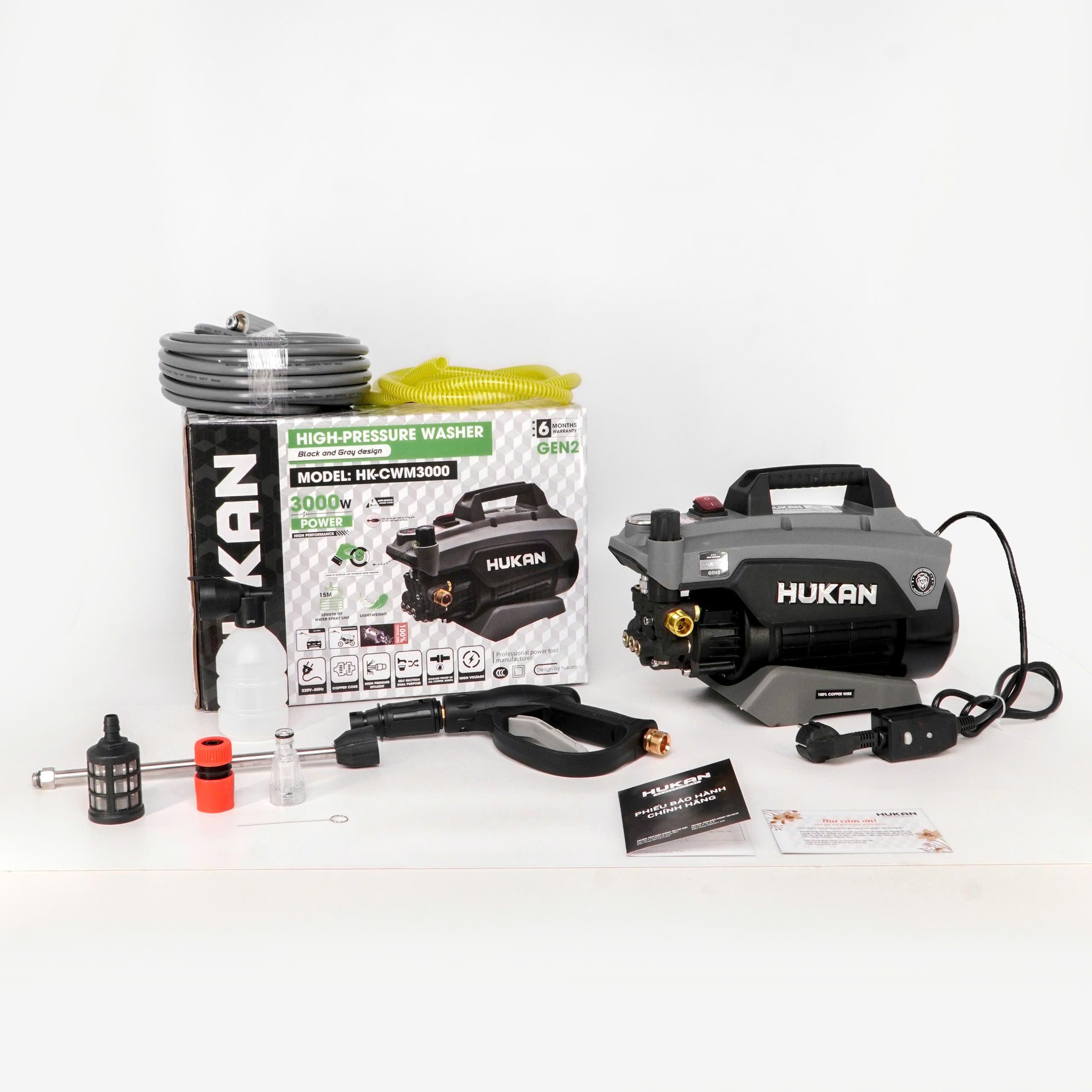 MÁY RỬA XE CHỈNH ÁP 3000W HK-CWM3000 HUKAN -HÀNG CHÍNH HÃNG
