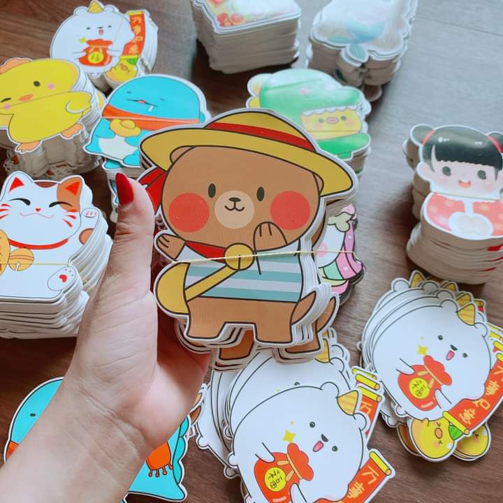 Phong bao lì xì chibi Tết Quý Mão 2023 độc lạ 10 cái