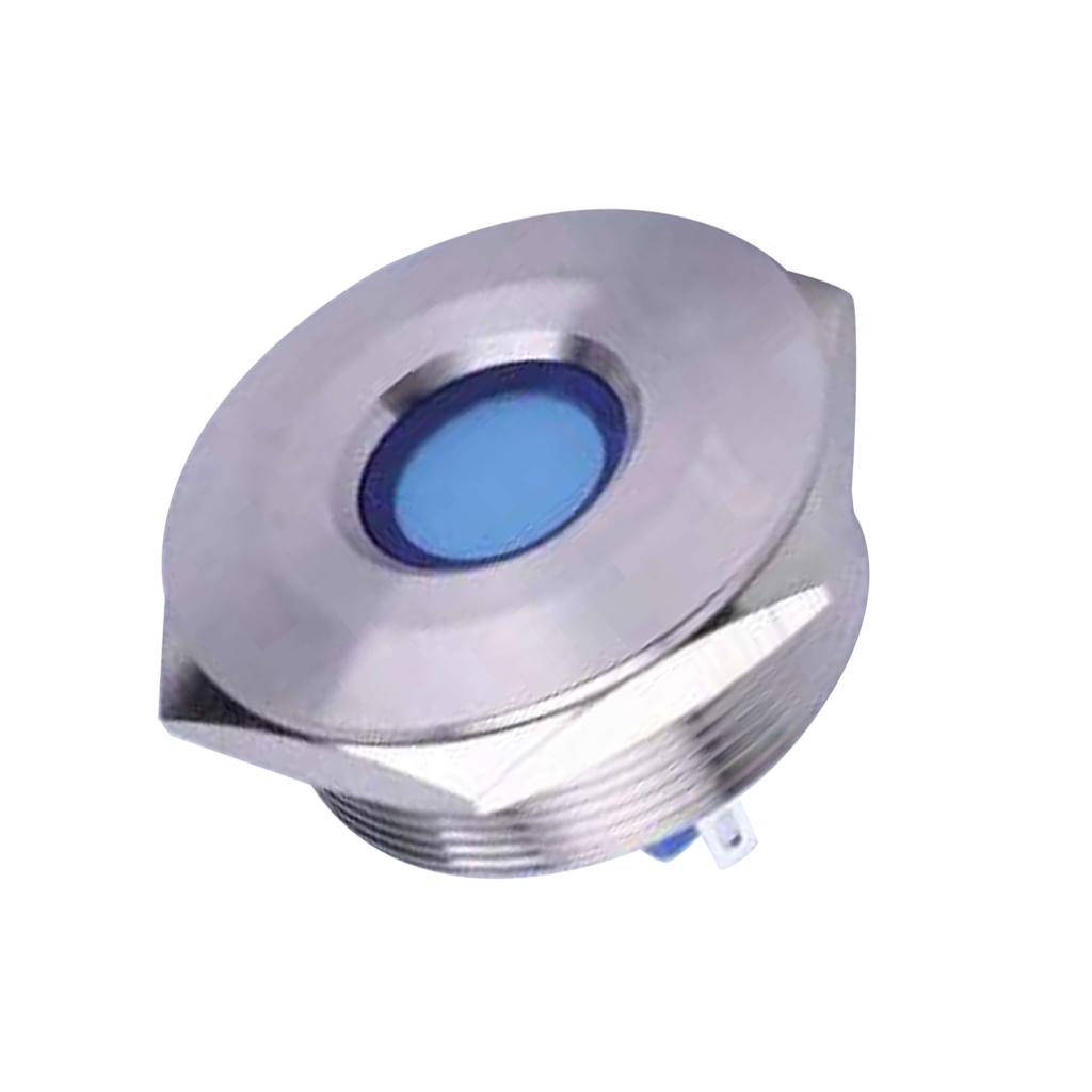28mm 12V LED Xanh Dương IP67 Kim Loại Phi Tín Hiệu Đèn báo IB28B-FJ-D