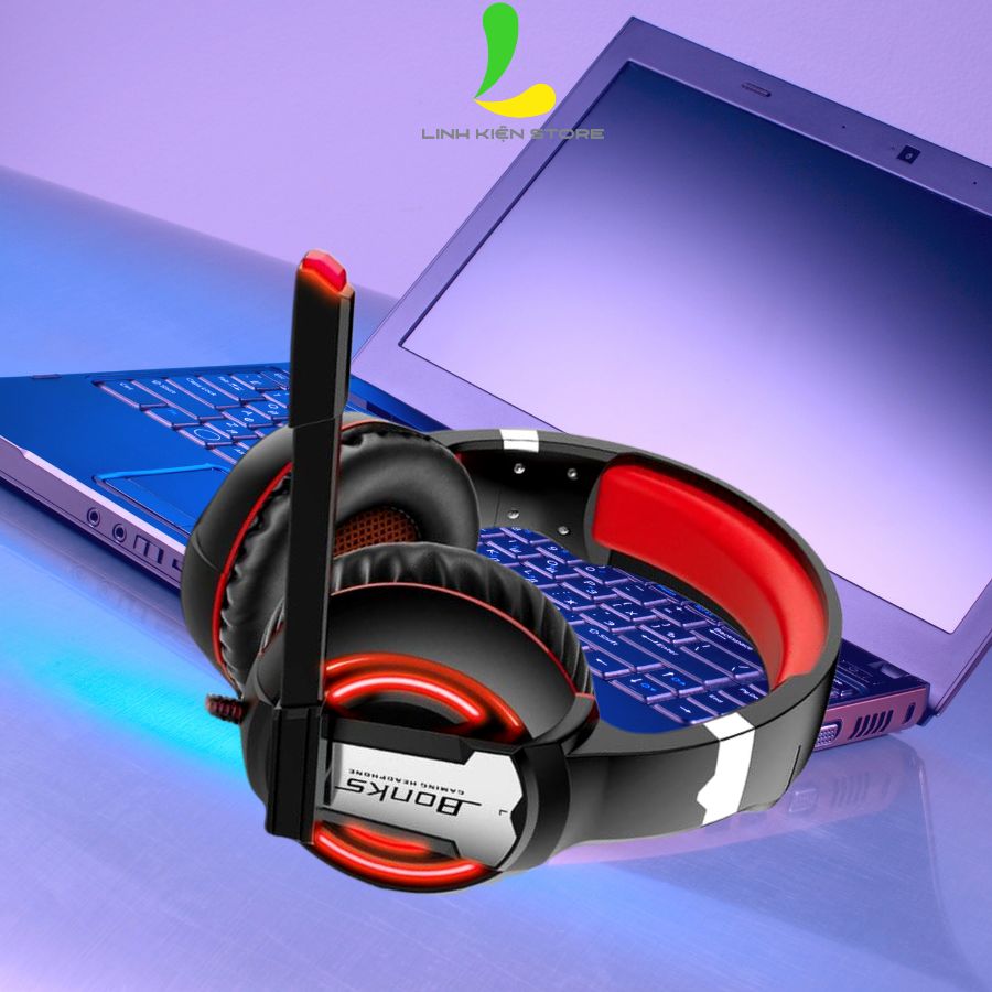 Tai nghe gaming Headphone Bonks G1 - Tai nghe chụp tai chơi game máy tính có dây cực xịn tích hợp micro xoay 180 độ - Hàng nhập khẩu