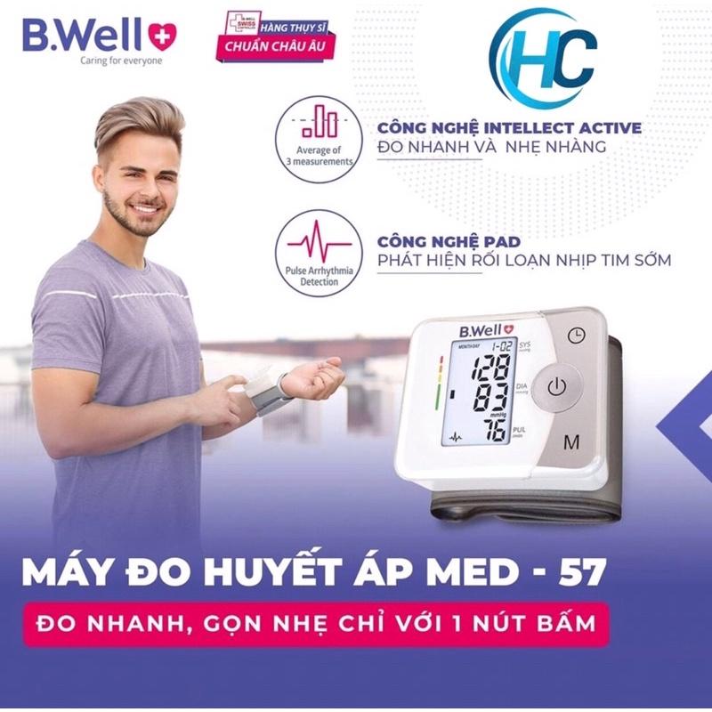 Máy đo huyết áp cổ tay điện tử tự động B.Well Med 57(Nhập từ Thụy Sỹ)