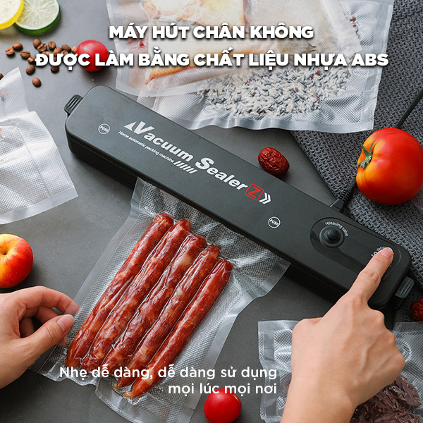 Máy Hút Chân Không Mini Bảo Quản Thực Phẩm Tự Hàn Miệng Túi Chất Liệu Cao Cấp Vacuum Sealer Dễ Dàng Sử Dụng