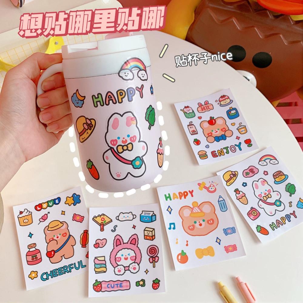 MS503 Sticker dễ thương, hình dán cute thỏ gấu