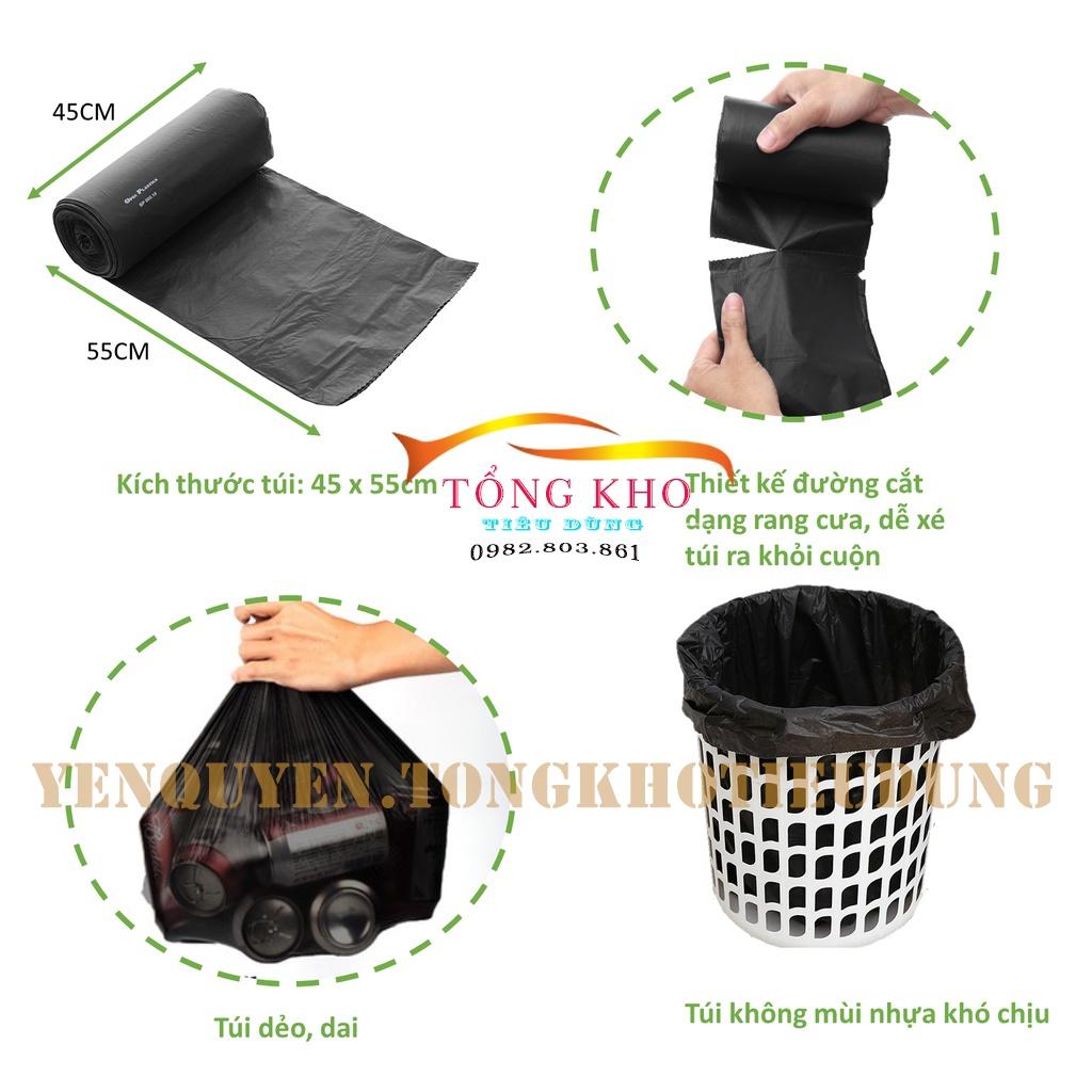 Túi rác tự phân hủy, túi rác thân thiện với môi trường màu đen túi 1kg 3 cuộn 45*55cm, 55*65cm, 65*78cm