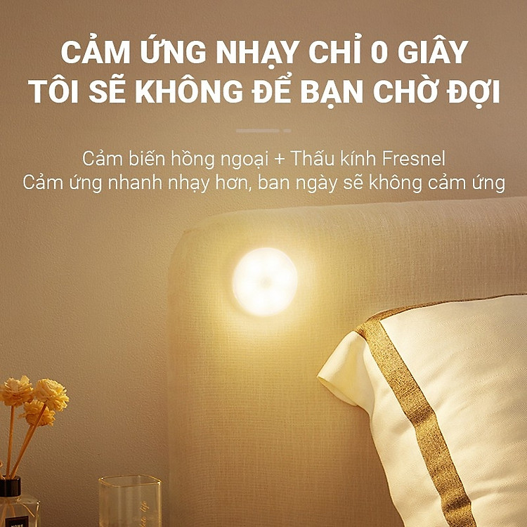 Đèn Cảm Ứng Chuyển Động, Đèn Led Dán Tường Cảm Biến Thông Minh Không Dây Dán Tủ Quần Áo, Cầu Thang, Phòng Ngủ...