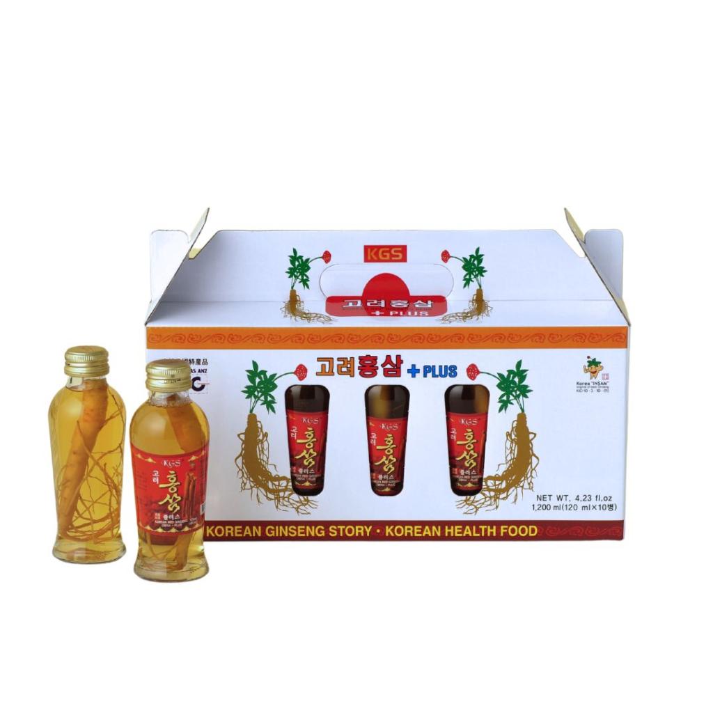 Nước Uống Hồng Sâm Có Củ KGS Cao Cấp Hàn Quốc 120ml x 10chai