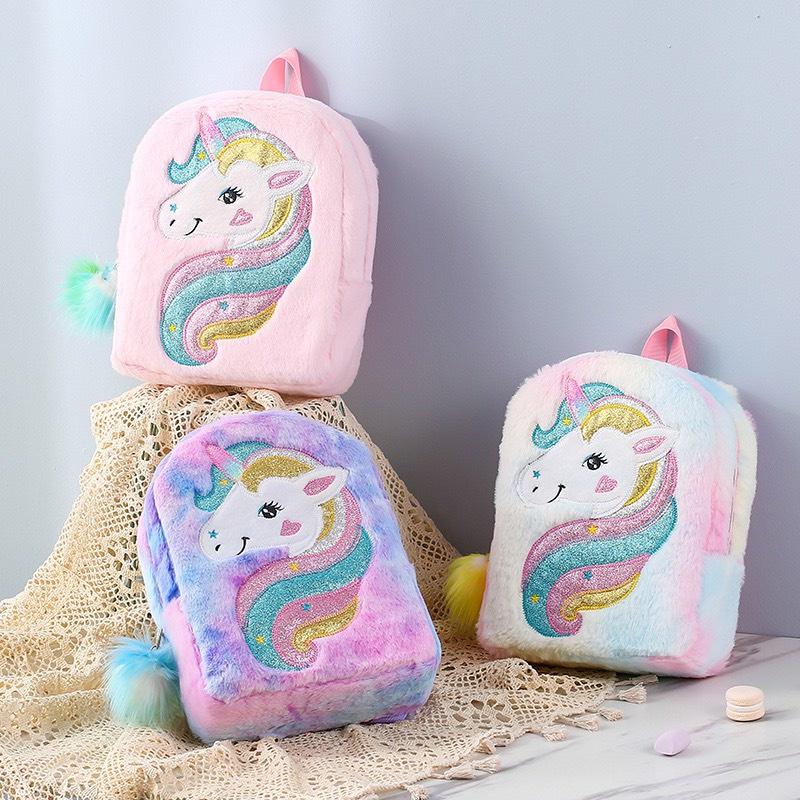 Balo ngựa Pony bông mịn- Ba lô trẻ em Mh: B0217-B0218